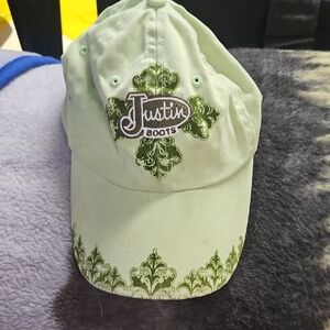 Justin Boots Light Green Embroidered Cap
